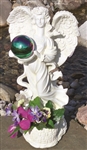 Gazing Globe Angel Garden Statue Planter & Decorative Globe Stand