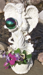 Gazing Globe Angel Garden Statue Planter & Decorative Globe Stand