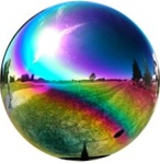Rainbow Gazing Globe - Stainless Steel Garden Ball (2" To 12")