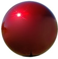 Red Gazing Globe - Stainless Steel Garden Ball (3" To 12")